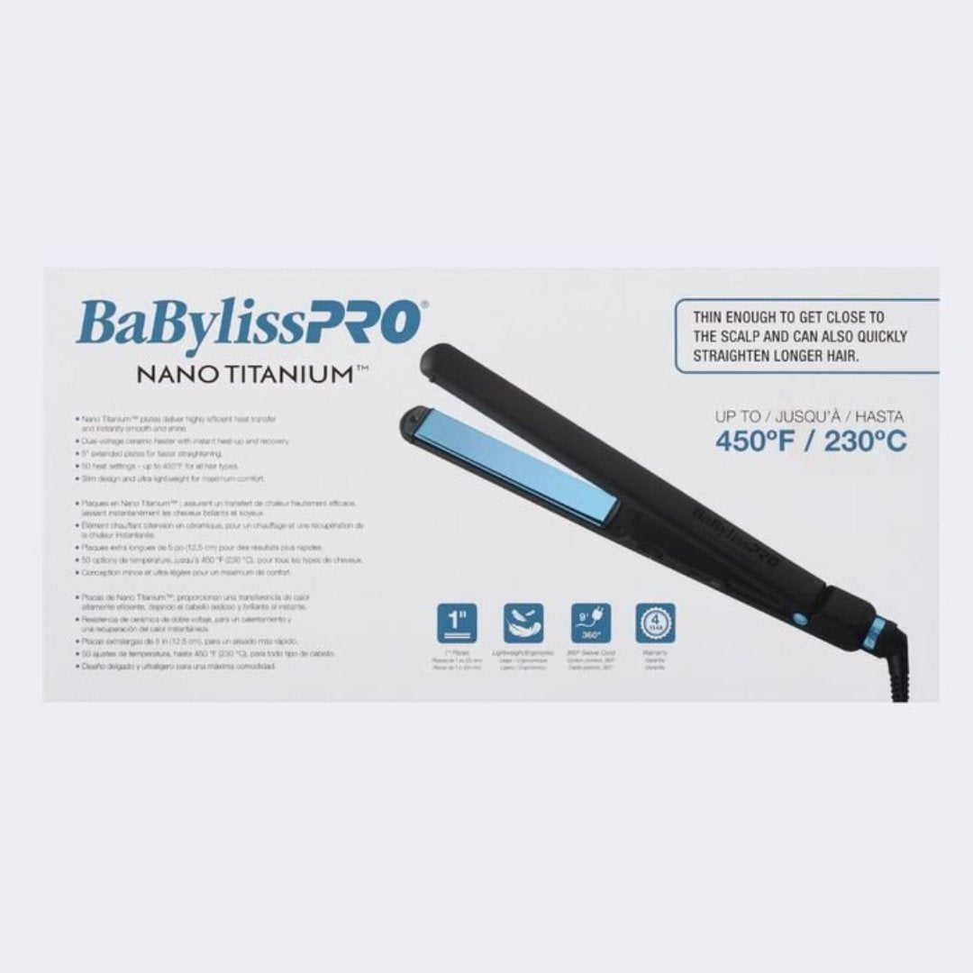 BABYLISS PRO Nano Titanium 1'' Ultra-Slim Flat Iron