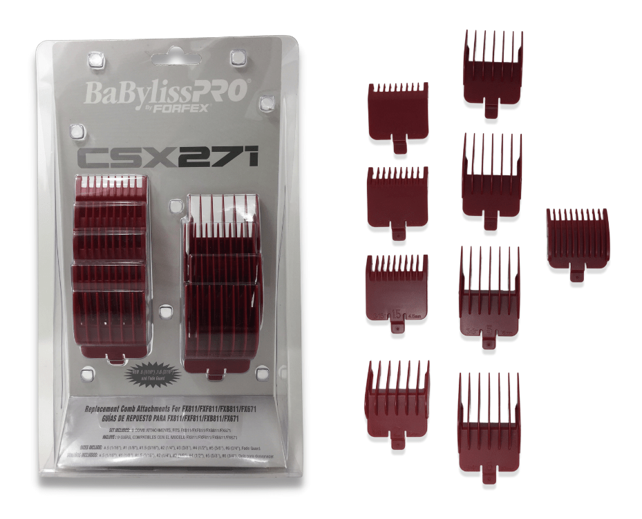 BABYLISS PRO Replacement Comb Attachments for Clippers 9pcs