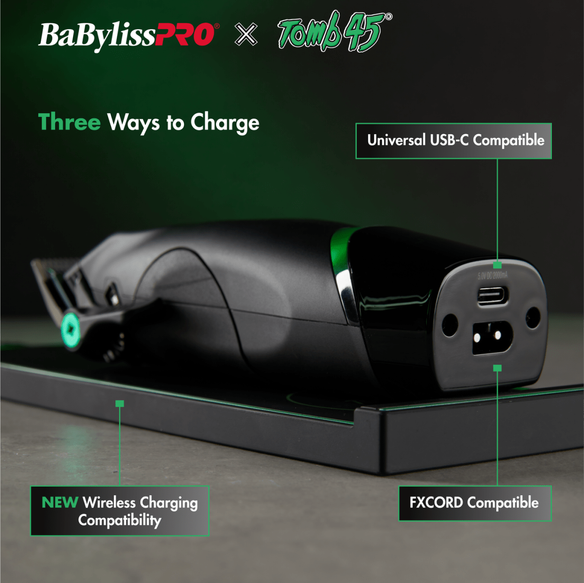 BABYLISS PRO Tomb45 Wireless-Charging Clipper
