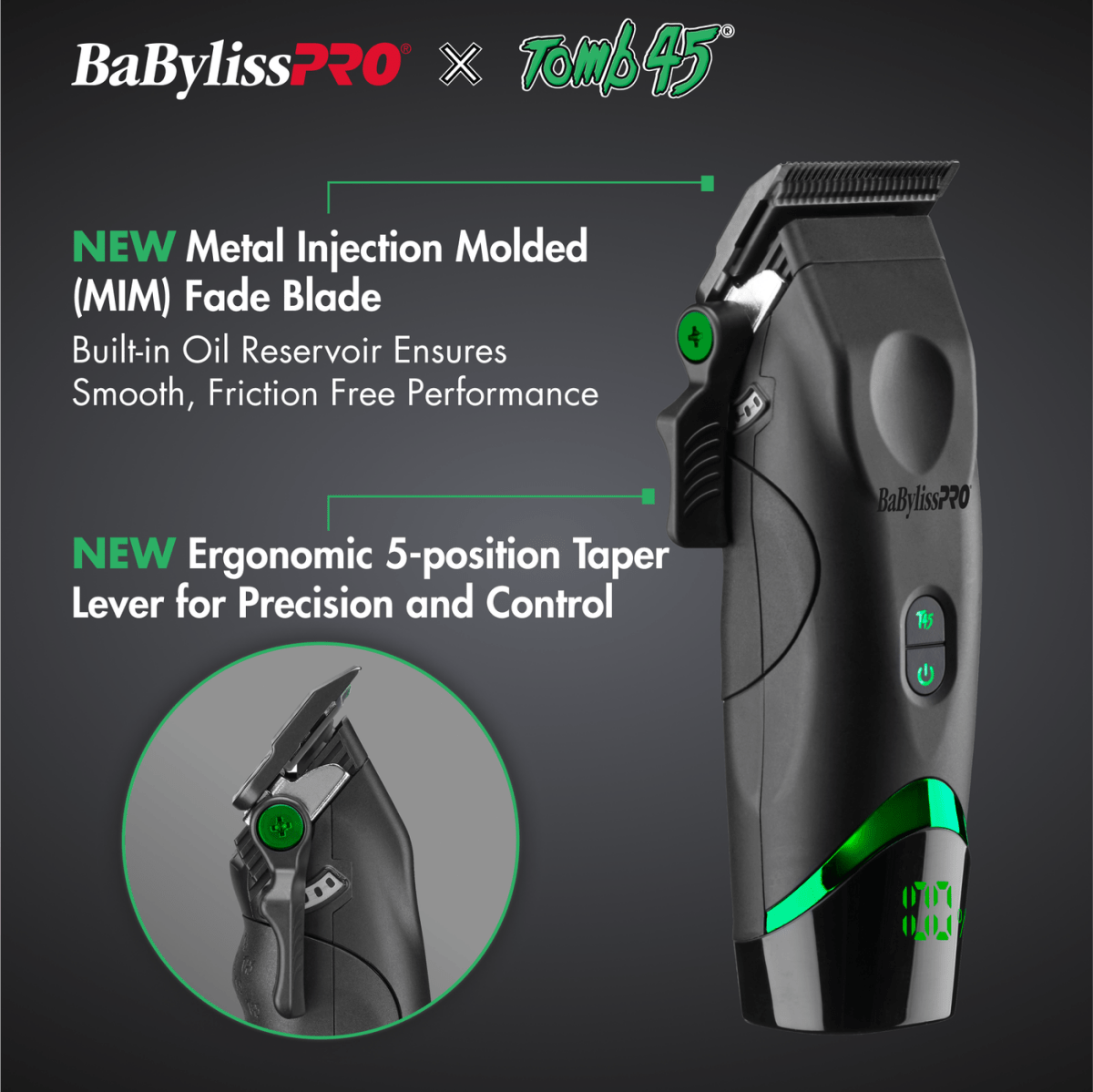 BABYLISS PRO Tomb45 Wireless-Charging Clipper