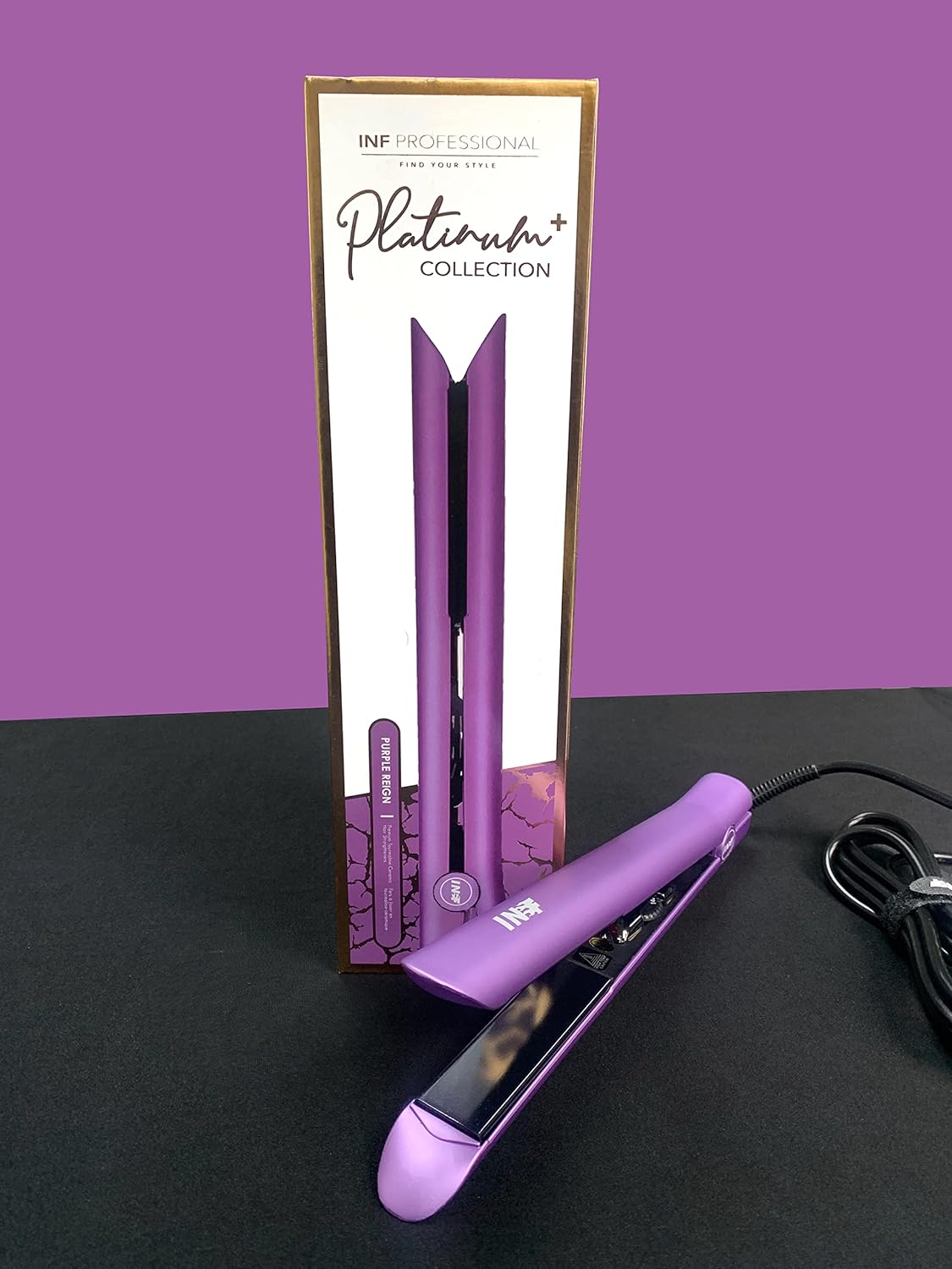 INF Professional - Platinum Purple Tourmaline Ceramic Flat Iron Hair Straightener by INF
